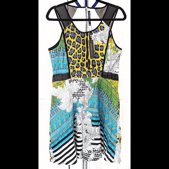 W118 by Walter Baker Dresses & Skirts - NWT W118 by WALTER BAKER Sz L CHLOE Back Zip Multi-Print Sleeveless Cotton Dress